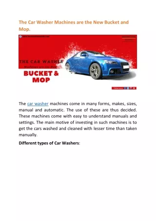 the car washer machines are the new bucket and mop