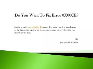 do you want to fix error 0x00ce