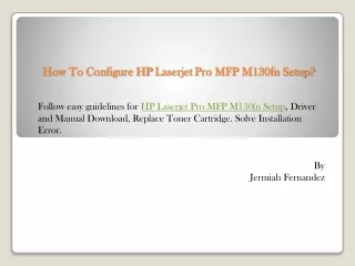 how to configure hp laserjet pro mfp m130fn setup