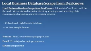 local business database scrape from dexknows