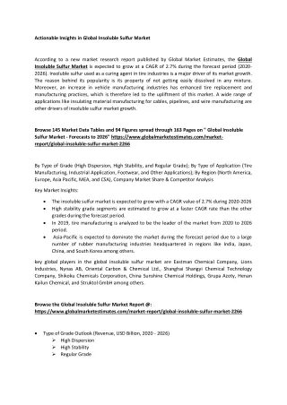 actionable insights in global insoluble sulfur