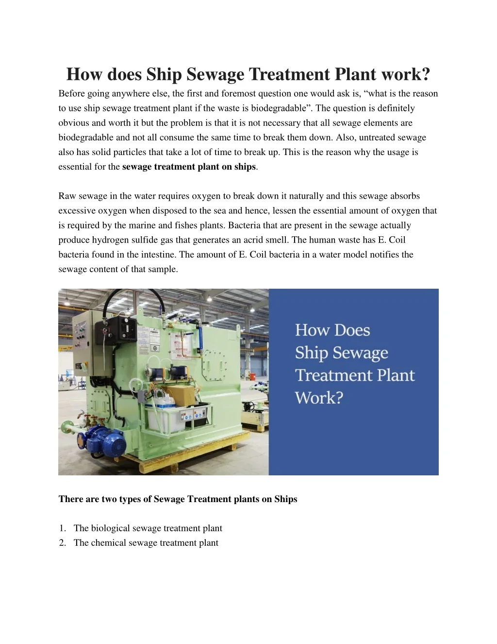 PPT - How does Ship Sewage Treatment Plant work? PowerPoint ...