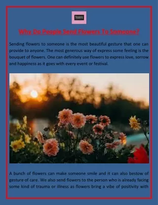 why do people send flowers to someone
