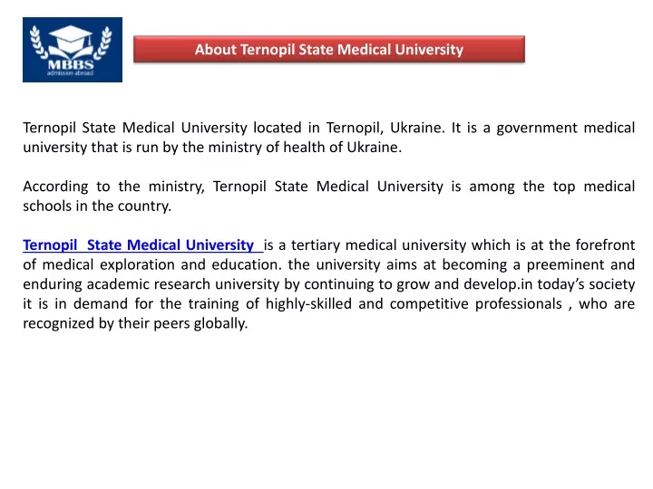 about ternopil state medical university