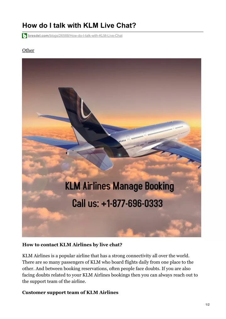 how do i talk with klm live chat