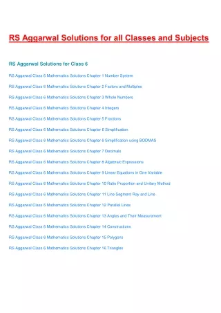 rs aggarwal solutions for all classes and subjects