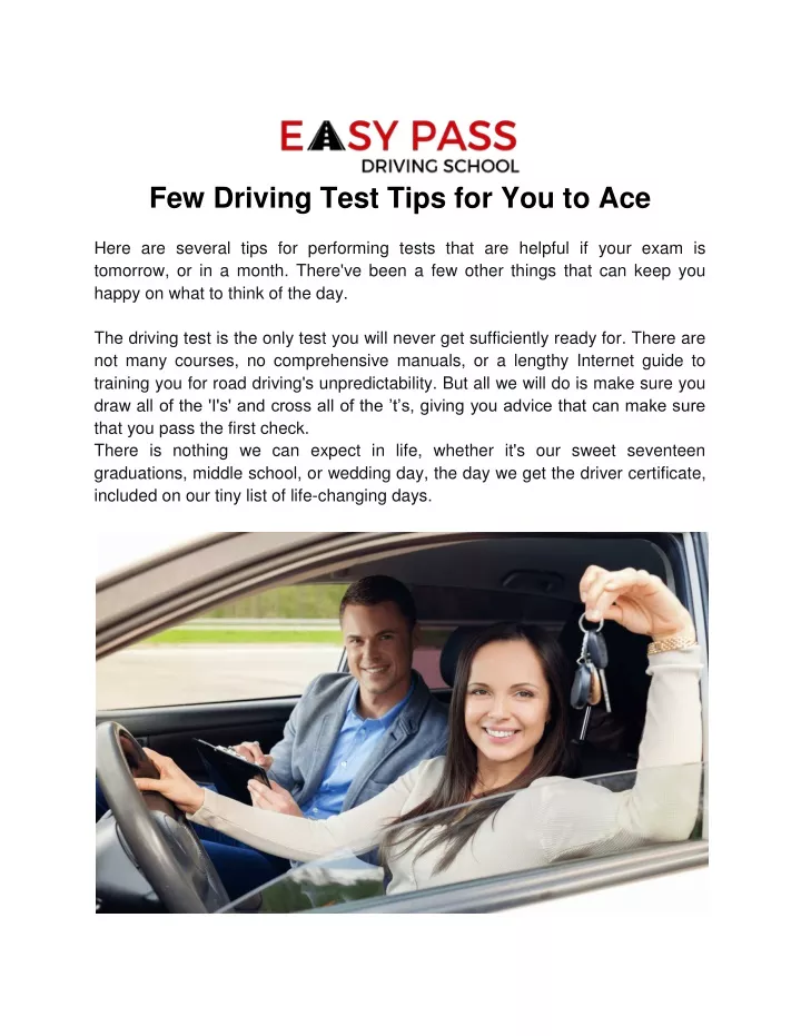 few driving test tips for you to ace