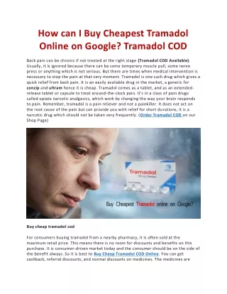 how can i buy cheapest tramadol online on google