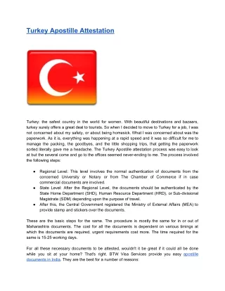 Turkey Apostille Attestation