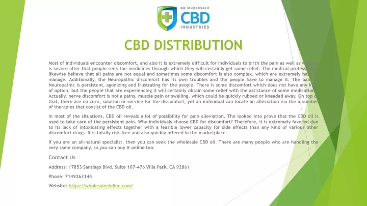 cbd distribution