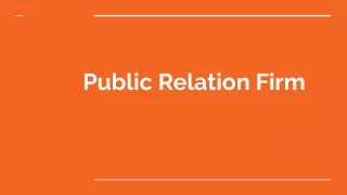 Public Relation Firm-Principal Post