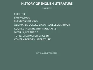 CHARACTERISTICS OF CONTEMPORARY LITERATURE