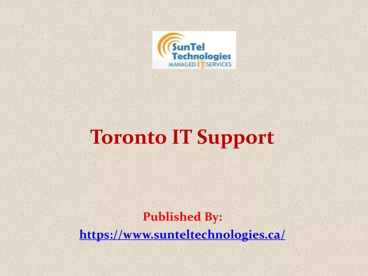 toronto it support published by https www sunteltechnologies ca