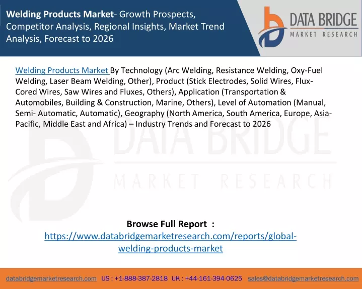 welding products market growth prospects