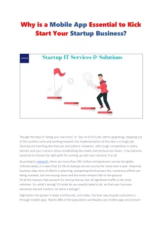 why is a mobile app essential to kick start your