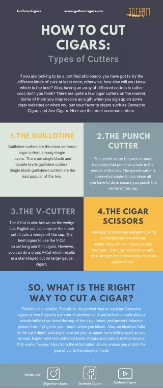 ​How to Cut Cigars. What is the right way to cut a cigar?