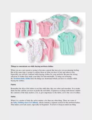 things to concentrate on while buying newborn