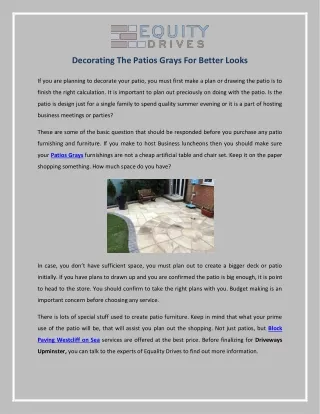 Decorating The Patios Grays For Better Looks