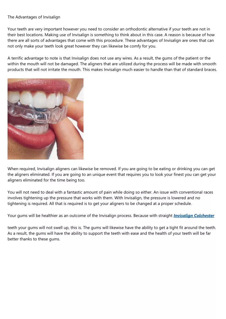 the advantages of invisalign