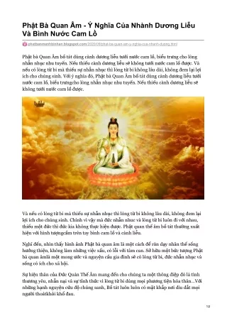 Phật Bà Quan Âm - Ý Nghĩa Của Nhành Dương Liễu Và Bình Nước Cam Lồ