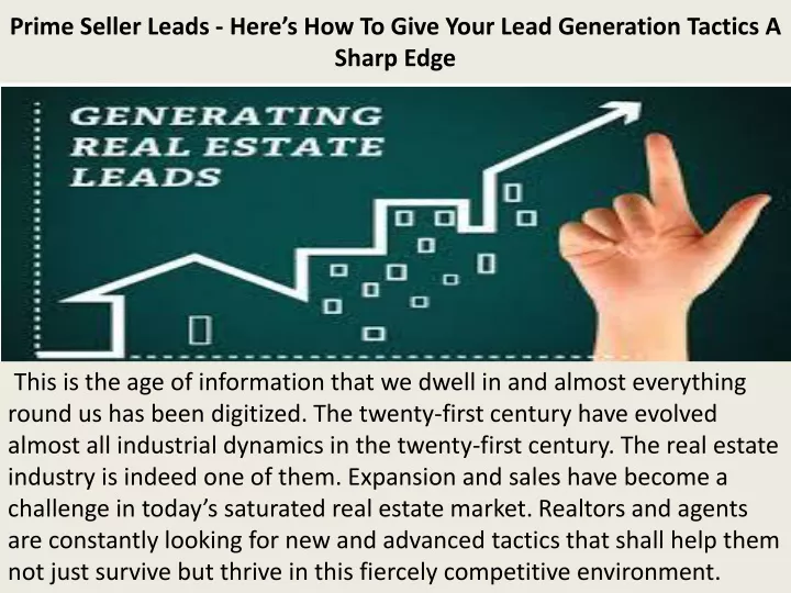 prime seller leads here s how to give your lead generation tactics a sharp edge