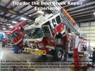 Tips for the Best Truck Repair Experience