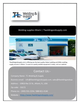 Miller welding supply Miami | Tlweldingandsupply.com