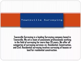 Detail Survey In Townsville