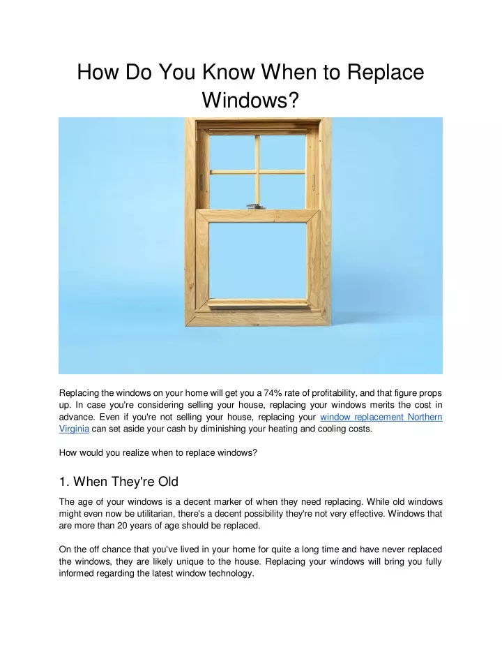 how do you know when to replace windows