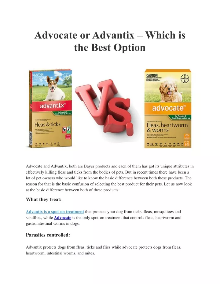 advocate or advantix which is the best option