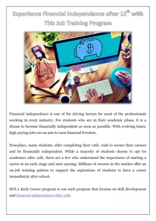 financial independence is one of the driving