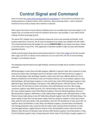 control signal and command
