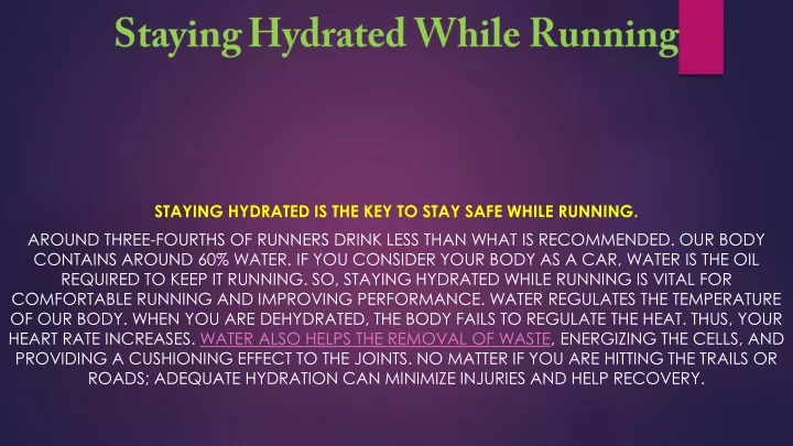 staying hydrated while running