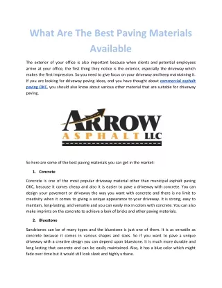 what are the best paving materials available