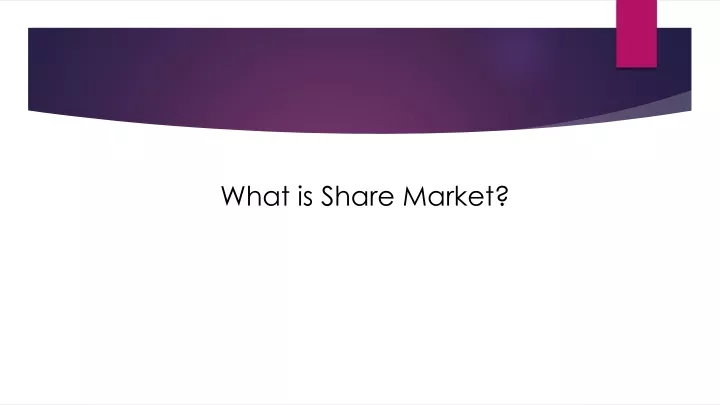 what is share market