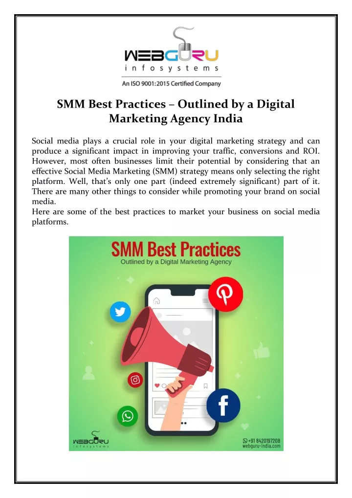 smm best practices outlined by a digital