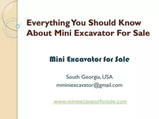 everything you should know about mini excavator for sale