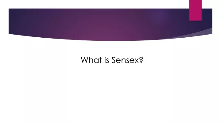 what is sensex