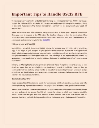 important tips to handle uscis rfe