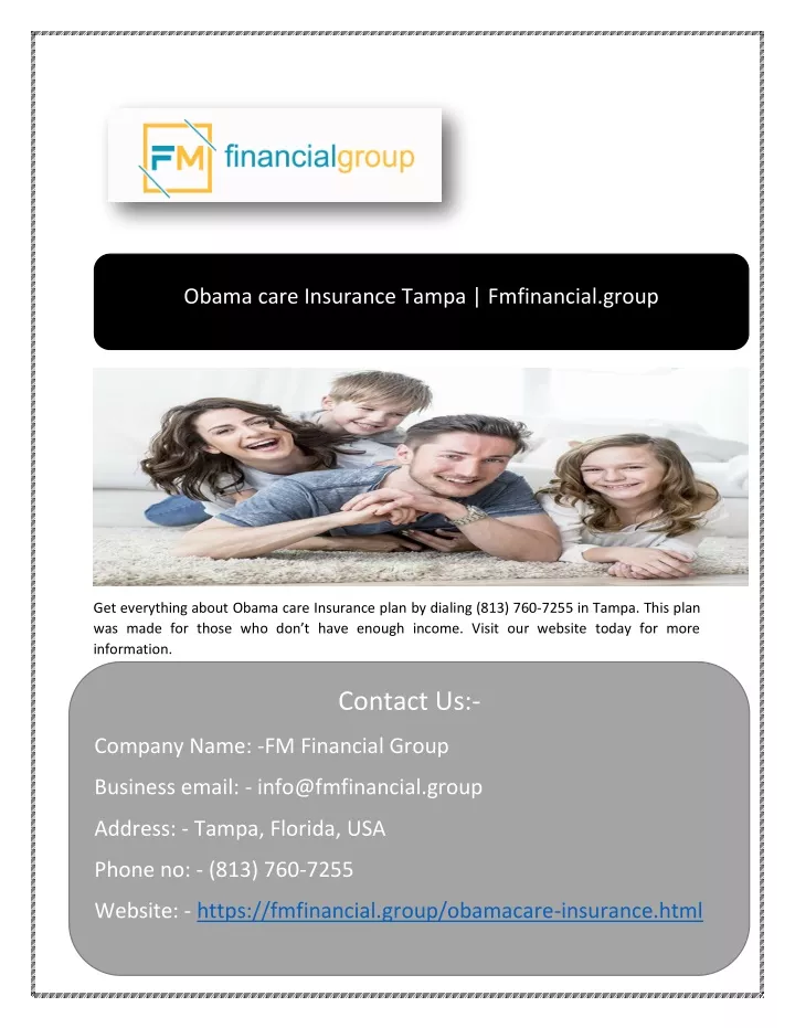 obama care insurance tampa fmfinancial group