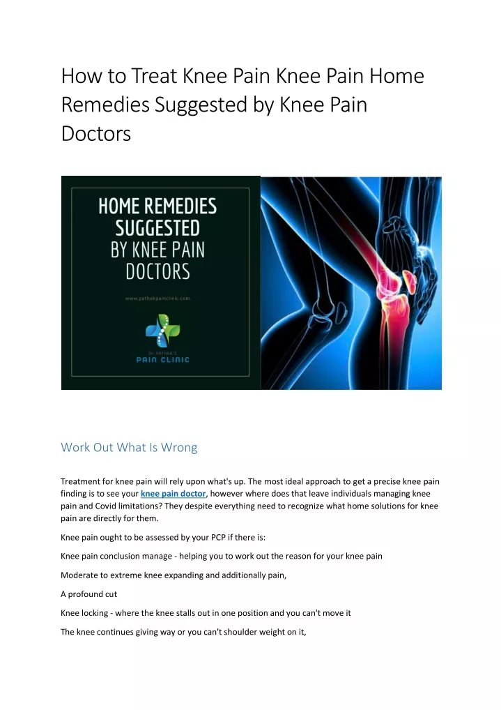 how to treat knee pain knee pain home remedies