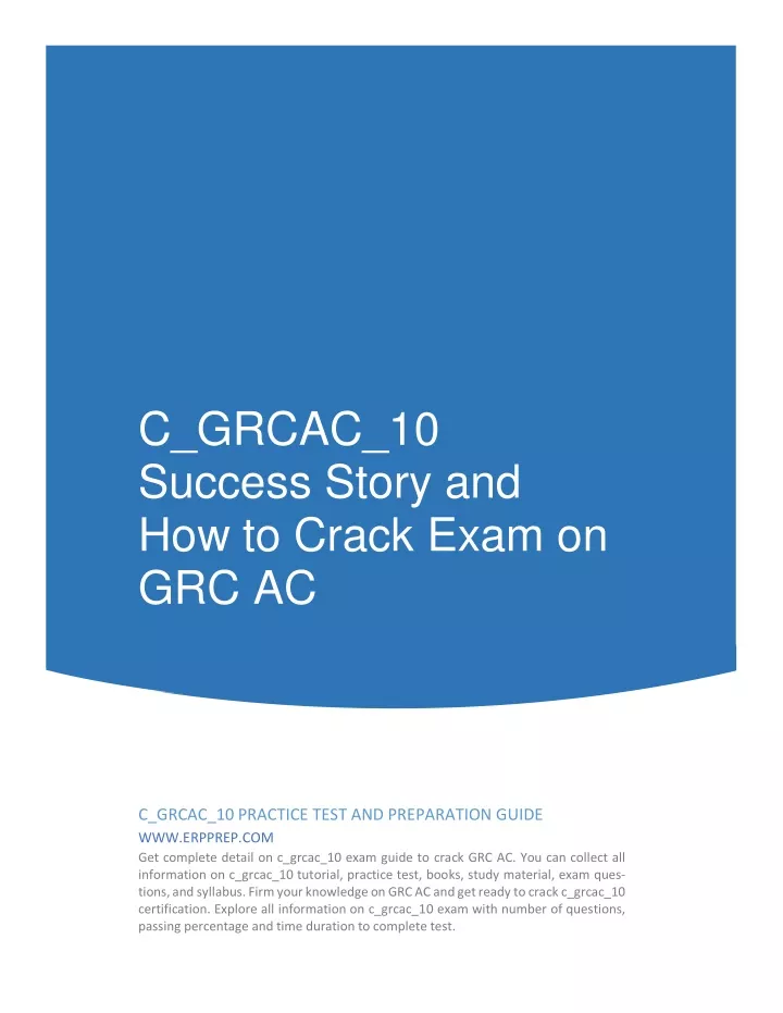 c grcac 10 success story and how to crack exam