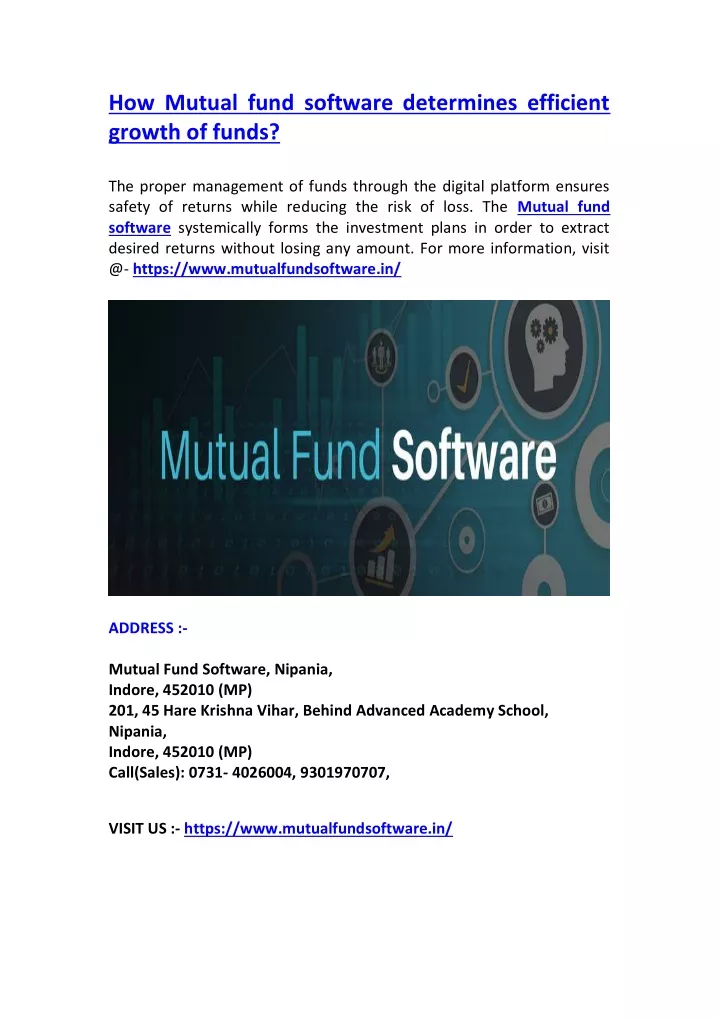how mutual fund software determines efficient
