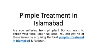 pimple treatment in Islamabad