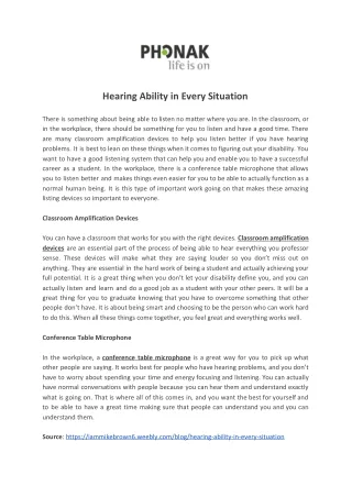 hearing ability in every situation