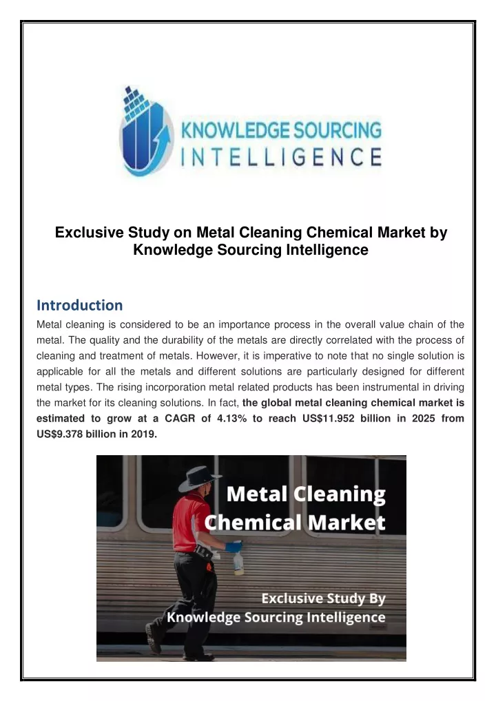 exclusive study on metal cleaning chemical market