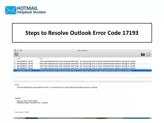 Steps to Resolve Outlook Error Code 17193