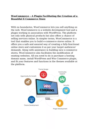 woocommerce a plugin facilitating the creation