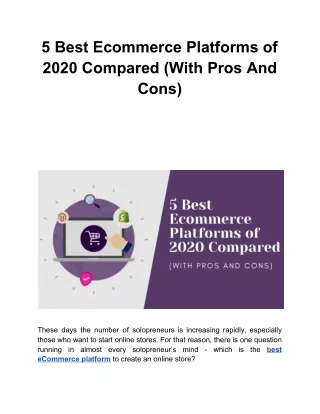 5 best ecommerce platforms of 2020 compared with
