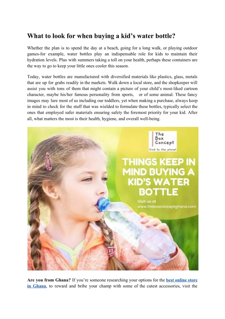 what to look for when buying a kid s water bottle